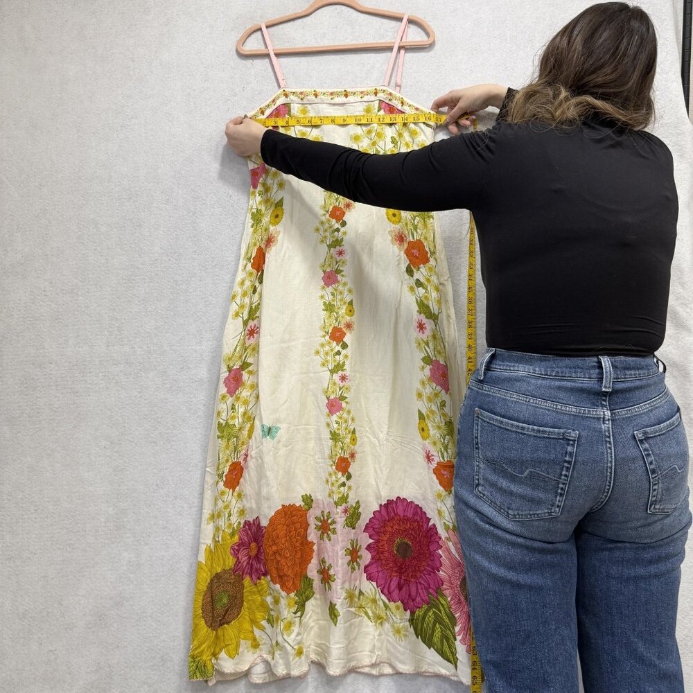 Elizabeth James The Label Annalisa Dress Womens Large White Floral Maxi Sundress - Picture 7 of 11